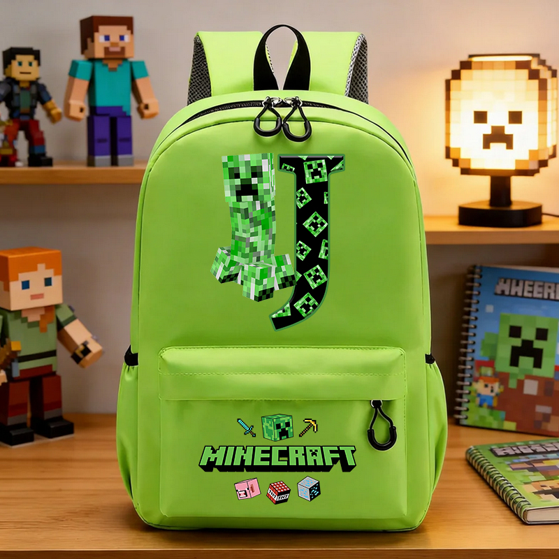 Event Z - Miner Crafting Pixel Basisschooltas Groene Letter
