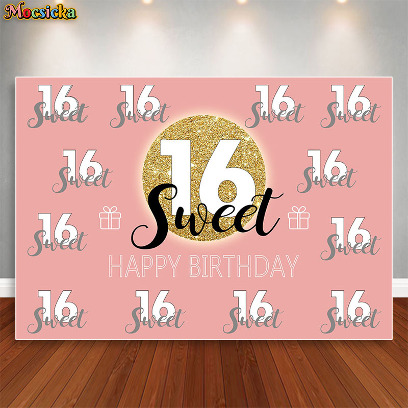 Dessert Table Backdrop - Mocsicka Sweet 16 verjaardag achtergrond feestdecoratie