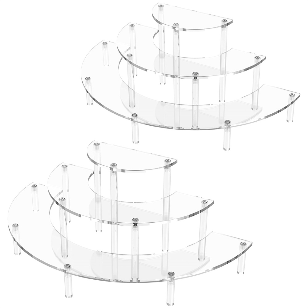 Cupcake Stand Tier - 1/2-pack Acryl Display Verhoger 3-laags Halve