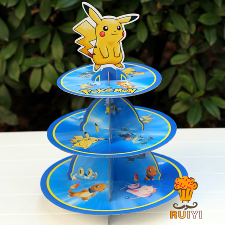 Cupcake Stand Tier - Pikachu Pokemon Drie Tier Cake Stand
