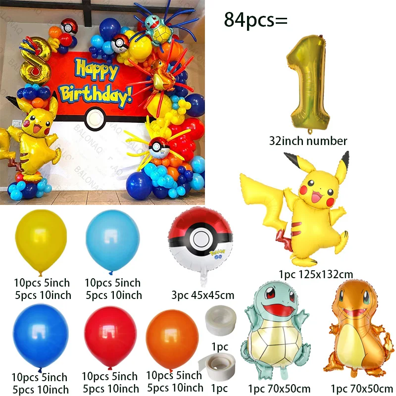 84pcs Pikachu Party Ballonnen  - Balloon Arch Kit recensie en prijs
