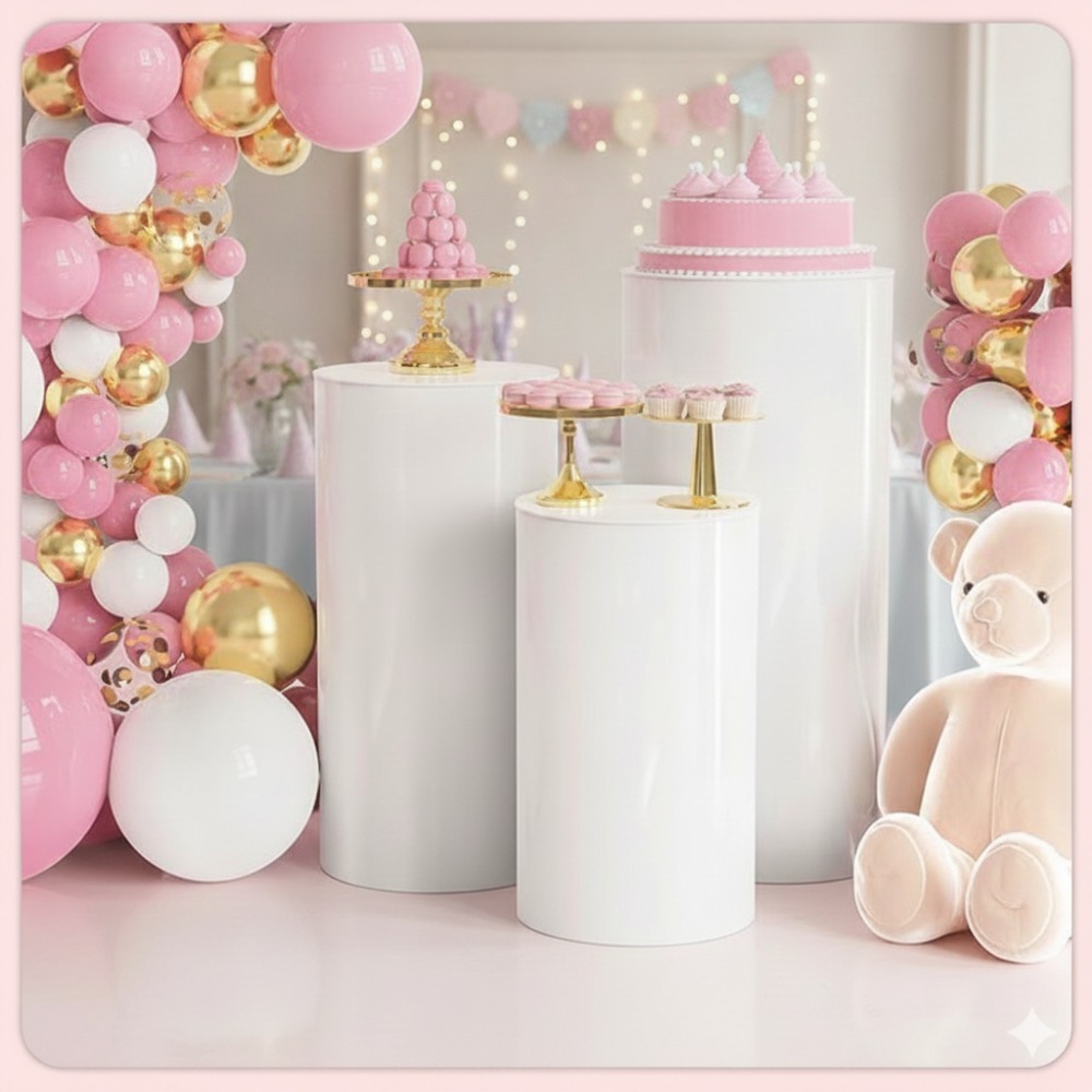 3/5 stuks witte cilindrische s - Dessert Table Backdrop recensie en prijs