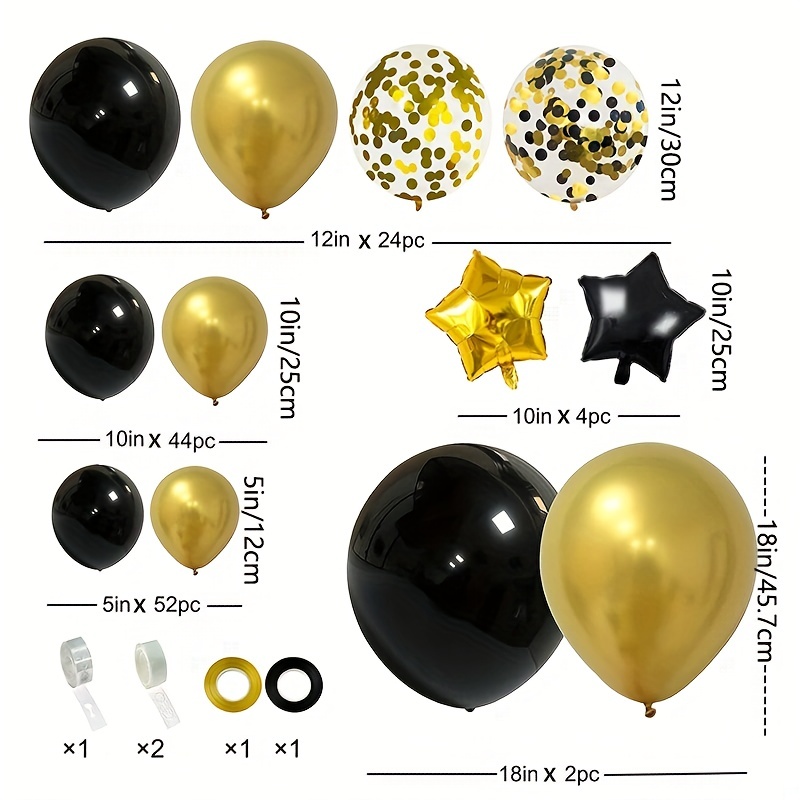 134-delige zwart-gouden ballon - Eve Party recensie en prijs